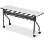 Iceberg OfficeWorks Mobile Training Table Rectangular 72W x 18D x 29H Mahogany/Black