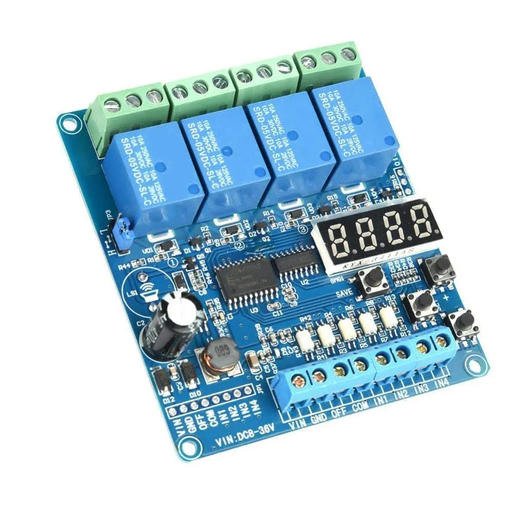 Time Relay Relay Module 4 Channel Multifunction Time Delay Relay Interface Board ...