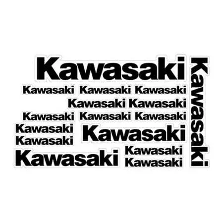 Kawasaki Decal Sheet 14 Cut Decals Black K062-9516-bkns