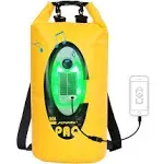 Dry Bag Waterproof with Solar Bluetooth Speaker & Light - 20L Roll Top Dry Sack Keeps Gear Dry for Men Women Kayaking, Beach, Rafting, Boating, Hiking, Camping and Fishing