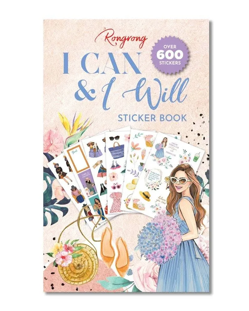 Rongrong Sticker Book I Can I Will Theme for Planners, Calendars, Journals and Projects – Premium Quality Hand Drawn Perfect for Planning All Things