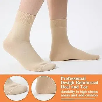 ATBITER Women's Thin Cotton Socks,Soft Cotton Bootie Socks Women Above Ankle Crew Socks (6-Pairs With Present Box)