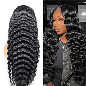 Uesoels 26 inch Lace Front Wigs Human Hair Loose Deep Wave 13x4 Lace Front Wig Human Hair Pre Plucked with Baby Hair 180 Density Brazilian Virgin