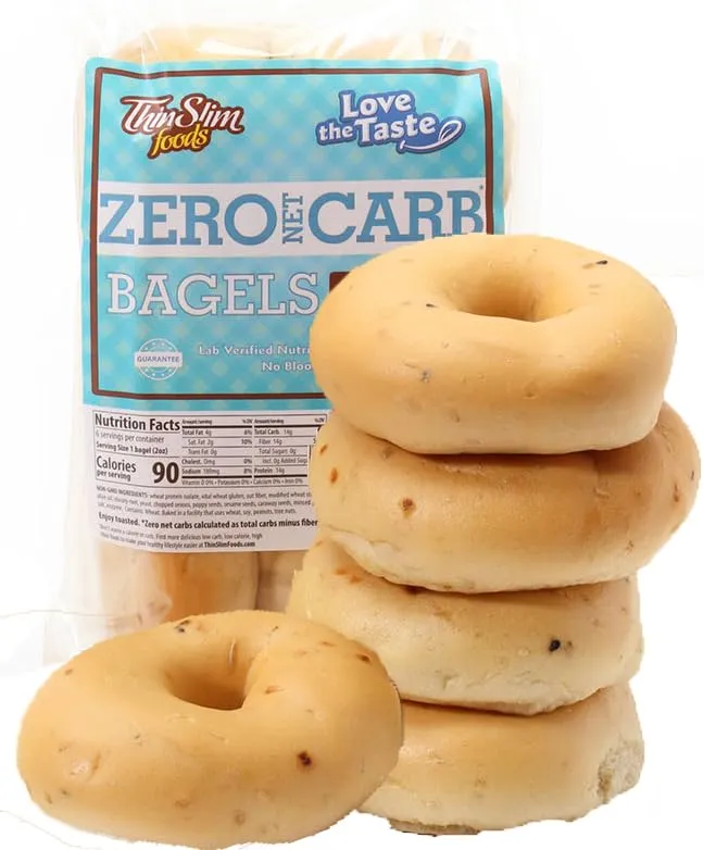 ThinSlim Foods Love-The-Taste Low Carb Bagels Plain, 2Pack