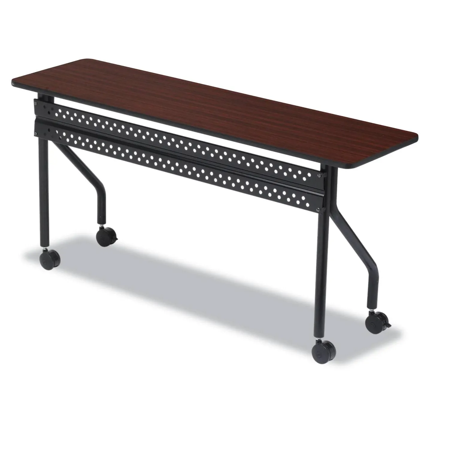 Iceberg OfficeWorks Mobile Training Table Rectangular 72W x 18D x 29H Mahogany/Black