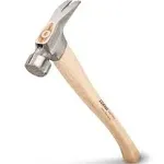 ESTWING Sure Strike California Framing Hammer - 25 oz Straight Rip Claw with Milled Face & Hickory Wood Handle - MRW25LM