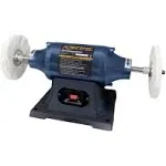 POWERTEC Bench Buffer Polisher, Buffing, Polishing Machine 6&#034; 4-Amp Heavy-Duty