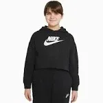 Nike Girls' Club Cropped Hoodie in Black | Size XL