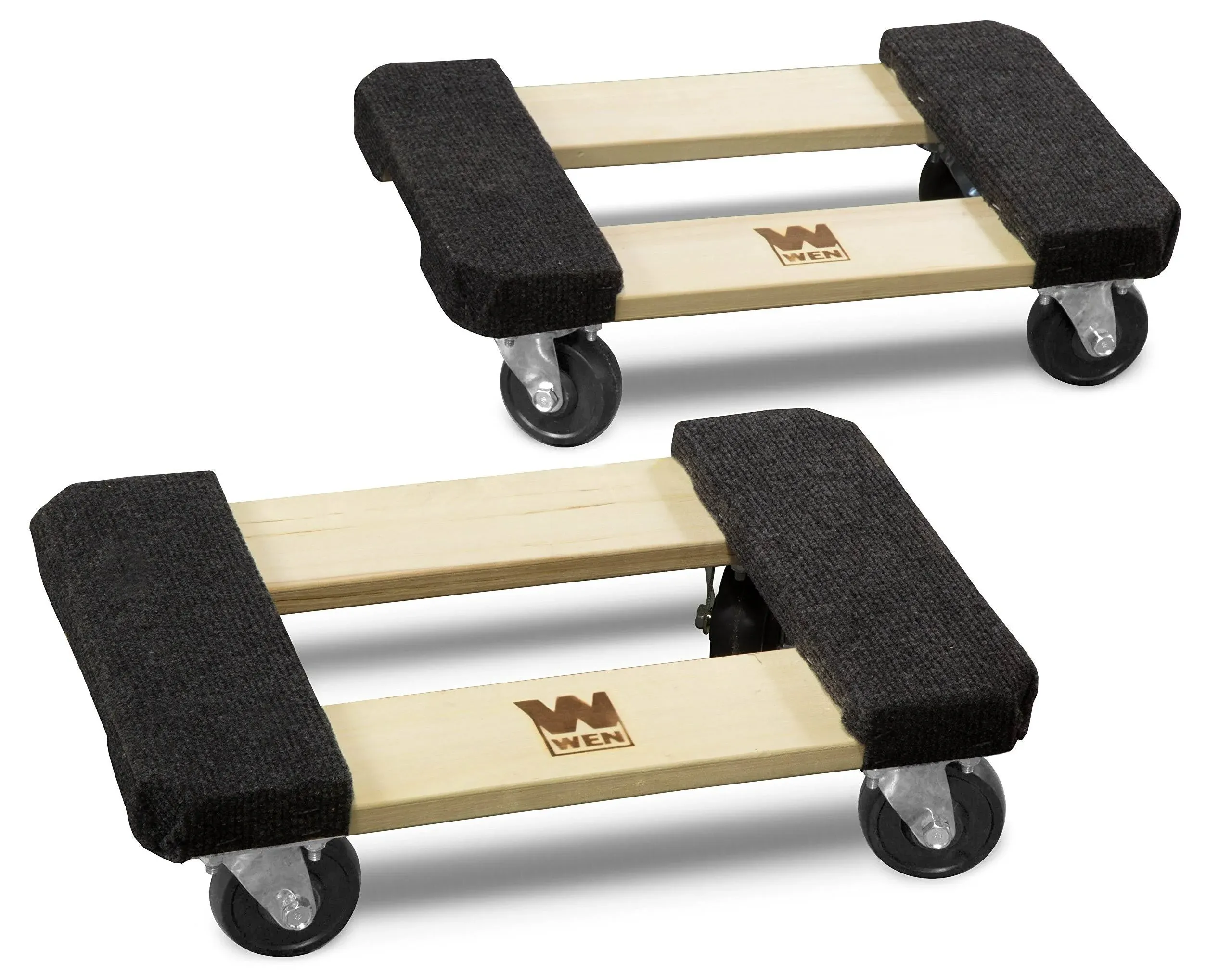 Wen 1000-Pound Capacity 12-by-18-Inch Hardwood Furniture Dolly, 2-Pack 721218