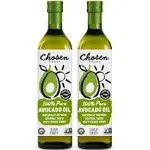 Chosen Foods 100% Pure Avocado Oil, Keto and Paleo Diet Friendly, Kosher Oil for Baking, High-Heat Cooking, Frying, Homemade Sauces, Dressings and Marinades (1lt 2-Pack)