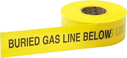 Mutual Industries &#034;Gas Line&#034; Underground Marking Tape 3&#034; x 333.33 yds. Yellow