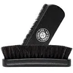 Shoe Brush - 100% Horsehair Shoe Brush - Concaved Handle for Premium Grip (Black)