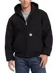 Carhartt Men&s Quilted Flannel-Lined Duck Active Jacket, Black