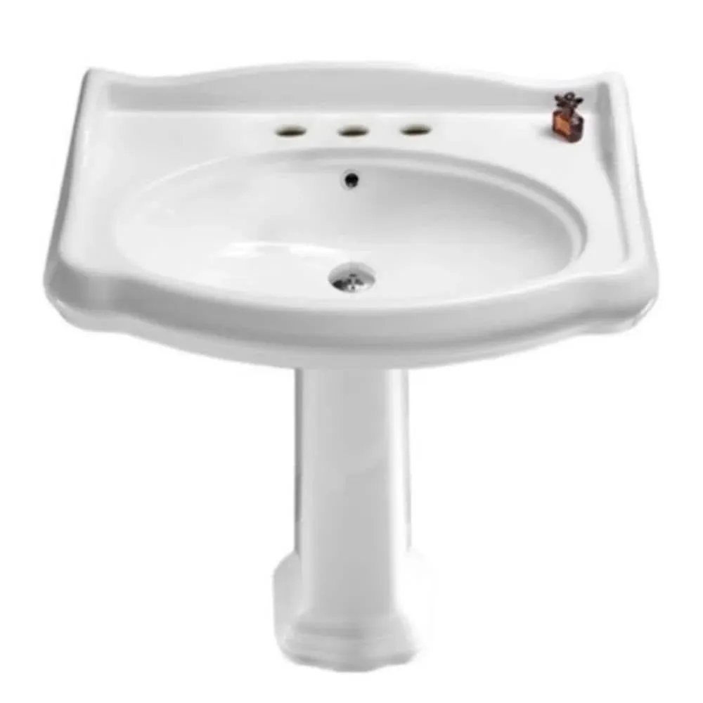 1837 Ceramic Pedestal Bathroom Sink with Overflow CeraStyle by Nameeks