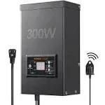 VEVOR 300W Low Voltage Landscape Transformer with Timer and Photocell Sensor Waterproof Landscape Lighting Transformer JGDBYQ300W12VDKKQV1