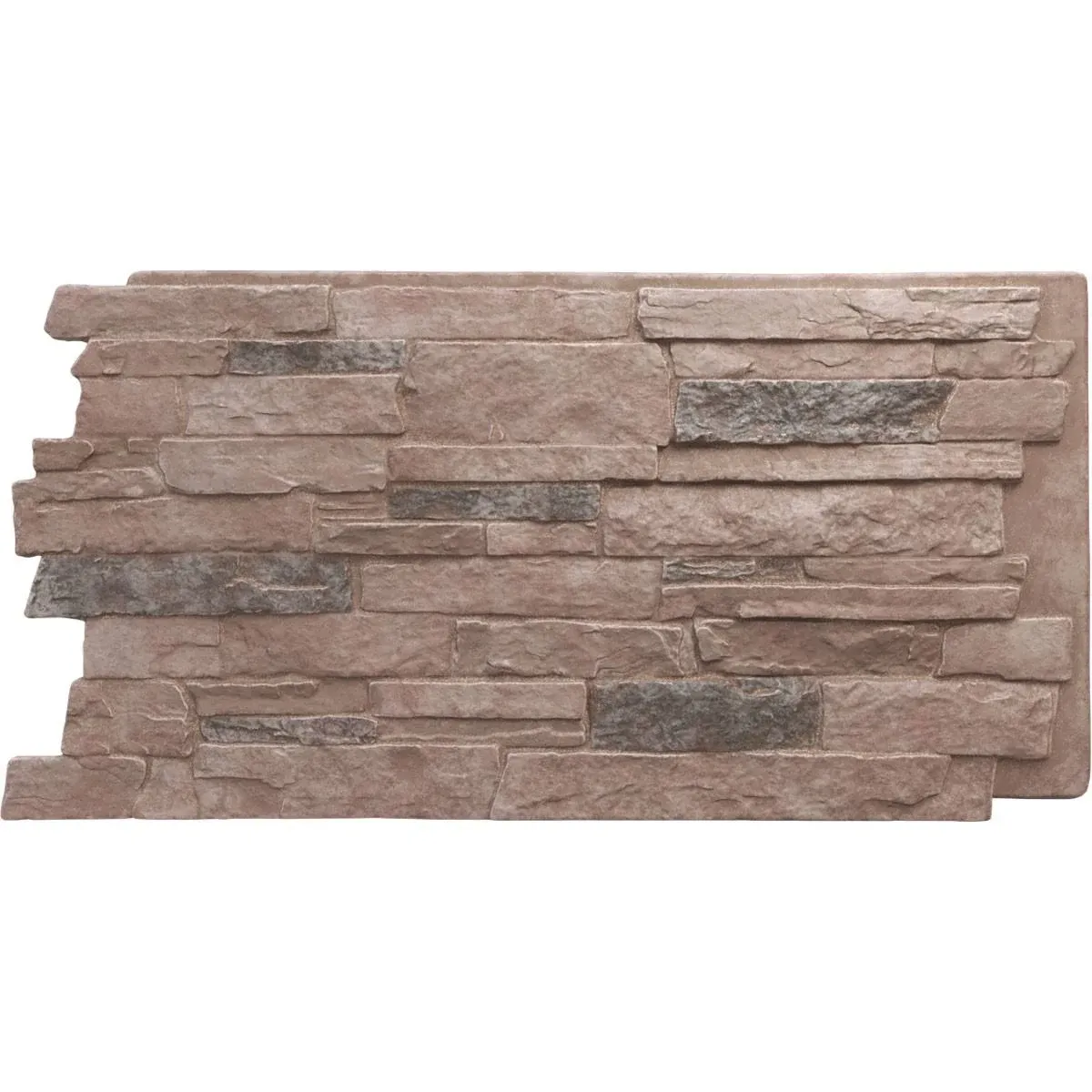 Ekena Millwork 49 inchw x 25 1/2 inchh x 1 1/4 inchd Acadia Ledge Stacked Stone, Stonewall Faux Stone Siding Panel, Shasta