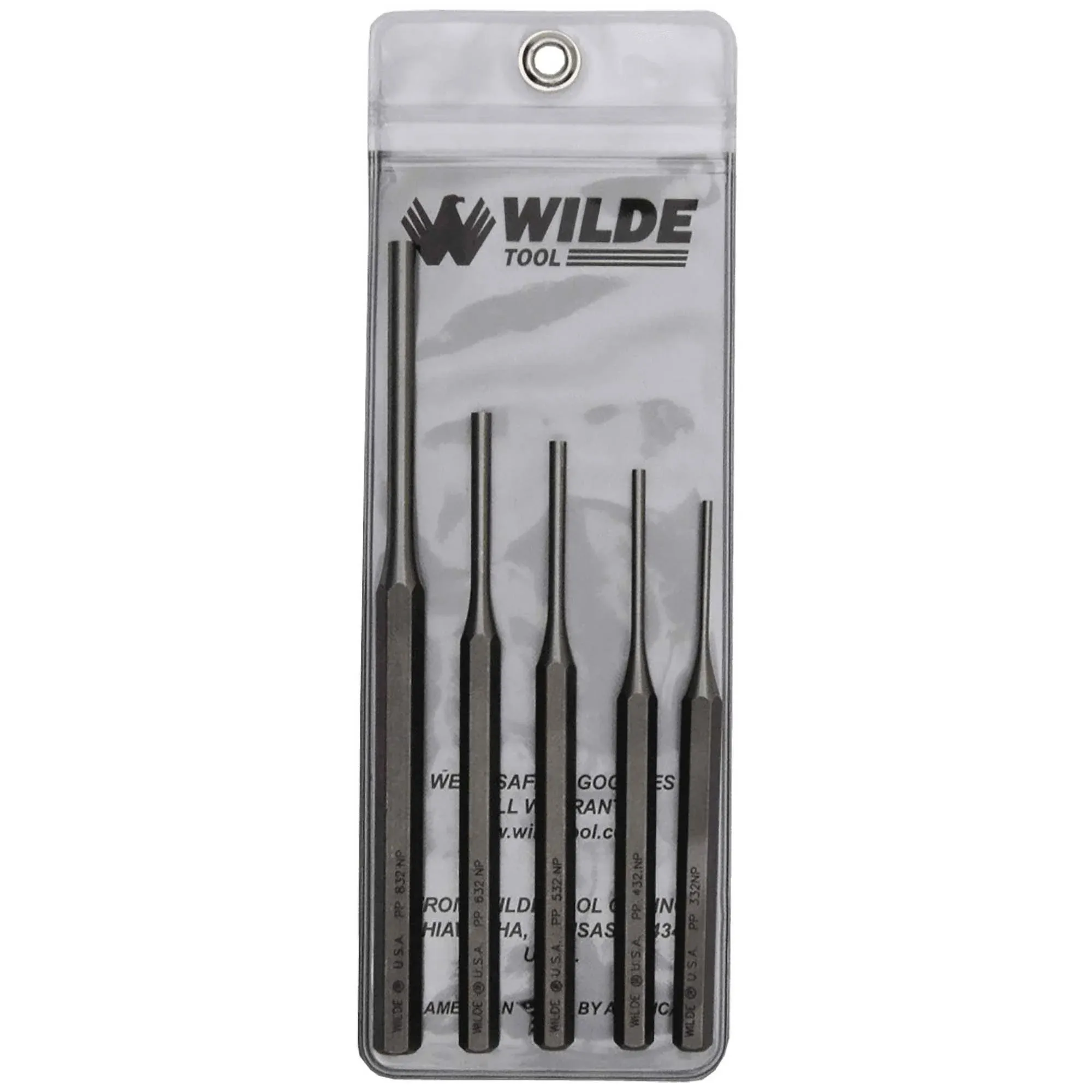 Wilde Tool® Pin Punch Set - 5 Piece