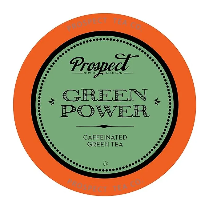 Prospect Tea Green Power Caffeinated Tea Pods Compatible Keurig 2.0, 40 Count