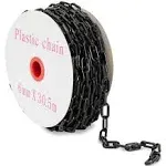 100-Feet Plastic Chain Links - Privacy Safety Barrier for Fence (1.5-In, Black)