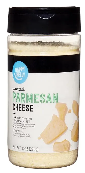 Amazon Brand - Happy Belly Grated Parmesan Cheese Shaker, 8 oz