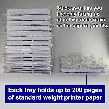 File Organizers - Letter Size, Stackable Trays for Desk - for Office Files, Mail, Documents - 48 Pack