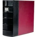 BellagioItalia 3Ring XL 3 D Ring Binder Classic Faux Leather for Documents File Storage and Trading Cards 1pack Stor