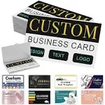 Fadace Custom Business Cards Customize Personalized Printable with Logo Picture for Small Business Women Men Waterproof Front and Back 100 200 500 10