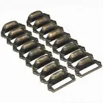 WEICHUAN 16PCS Zinc Alloy 1-5/8" x 3-1/4" Antique Bronze Apothecary Drawer Pulls Card Catalog Drawer Pulls Card Holder Drawer Pulls Drawer Pulls with Label Holders