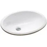 Kohler Caxton White Oval Undermount Bathroom Sink with Overflow