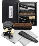 Maximilian Shoe Polish Kit 7 PC Leather Shoe Care Kit for Shoe Care and Cleaning with Neutral & Black Polish, 100% Horse Hair Shoe Brushes, Shine