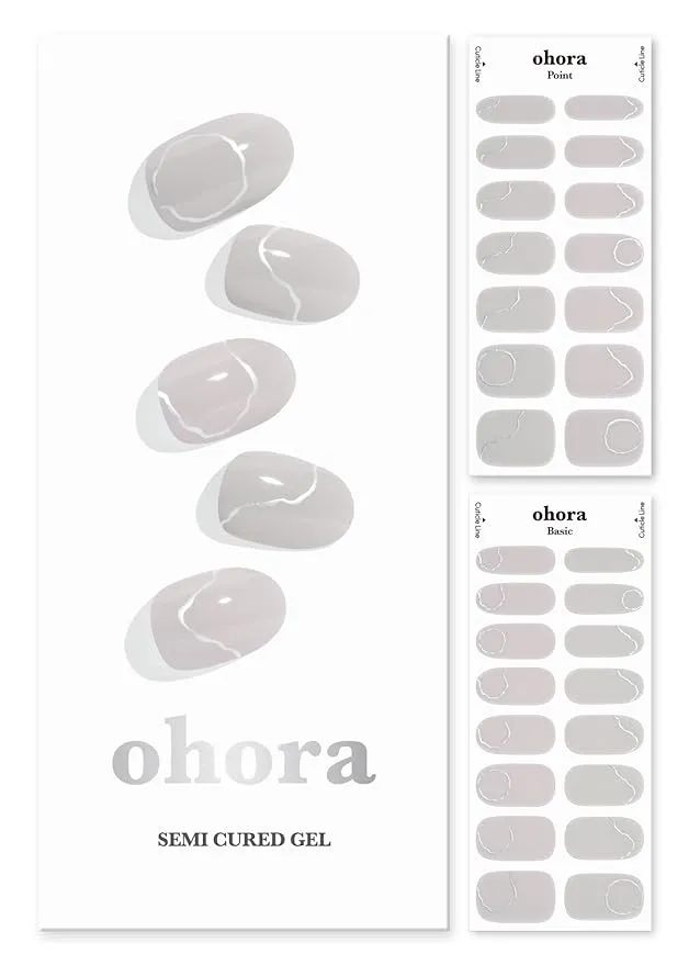 ohora Semi Cured Gel Nail Strips (N Bare Brick) - Works with Any Nail Lamps, Salon-Quality, Long Lasting, Easy to Apply & Remove - Includes 2 Prep Pads, Nail File & Wooden Stick