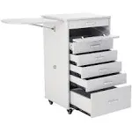 Medical Dental Assistant's Mobile Cabinet Alabama Cart Utility Cart 5 Drawer w/Side Shelf. Professional Utility Cart for Medical or Dental