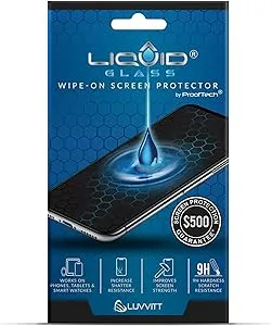 LIQUID GLASS Screen Protector With $500 Coverage | Wipe On Scratch and Shatter Resistant Nano Protection for All Phones Tablets and Smart Watches - Universal Fit (New and Advanced)