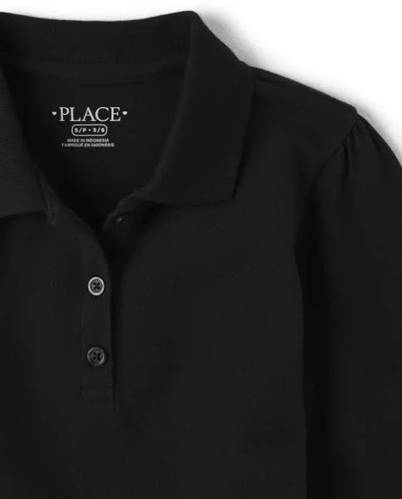 Girls Uniform Pique Polo - Black