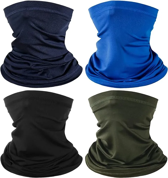 Lenboken 4 Pack Neck Gaiter Face Mask Scarf Masks Bandanas Breathable Outdoor ...