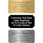 Engraved Name Plate, Personalized Name Plaque - 2x4, 2x6, 2x8, 3x6-21 Colors, 3Corner Styles, 17 Fonts Styles, Name Plates for Urn, Trophy, Picture