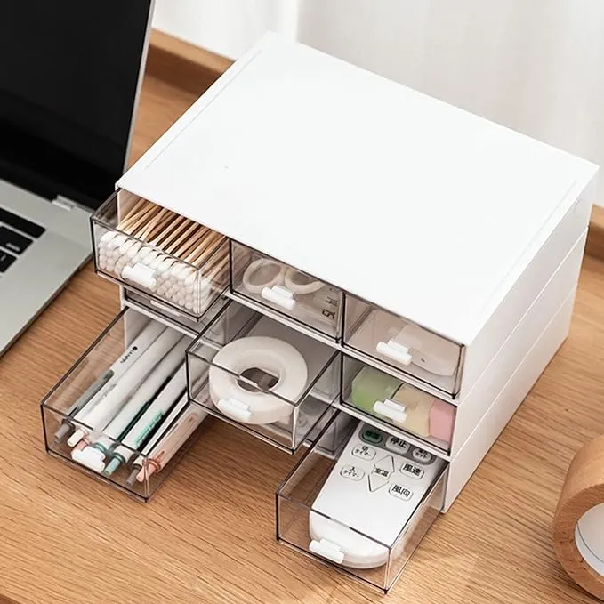 kulusion Desk Organizer-Stackable Storage Drawers, Desk Drawer Organizer Perfect for Collection Small Item/Cosmetic Office Supplies - 2 Drawers