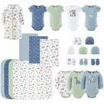 The Peanutshell Baby Layette Gift Set for Baby Boys - 23 Piece New Born Baby Boy Gift Set, Baby Clothes & Newborn Essentials Must Haves - Newborn Baby Boy Clothes 0-3 Months - Dinosaur