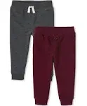 The Children's Place Baby Boys' Active Fleece Jogger Pants 2 Pack