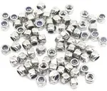 100pcs M3 X 0.5mm 304 Stainless Steel Selflock Nylon Inserted Hex Lock Nuts Self