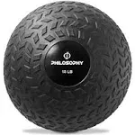 Philosophy Gym Slam Ball, 15 lb - Weighted Fitness Medicine Ball with Easy Grip Tread