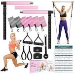 Pilates Bar Kit with Resistance Bands Multifunctional Yoga Pilates Bar with Heavy-Duty Metal Adjustment Buckle