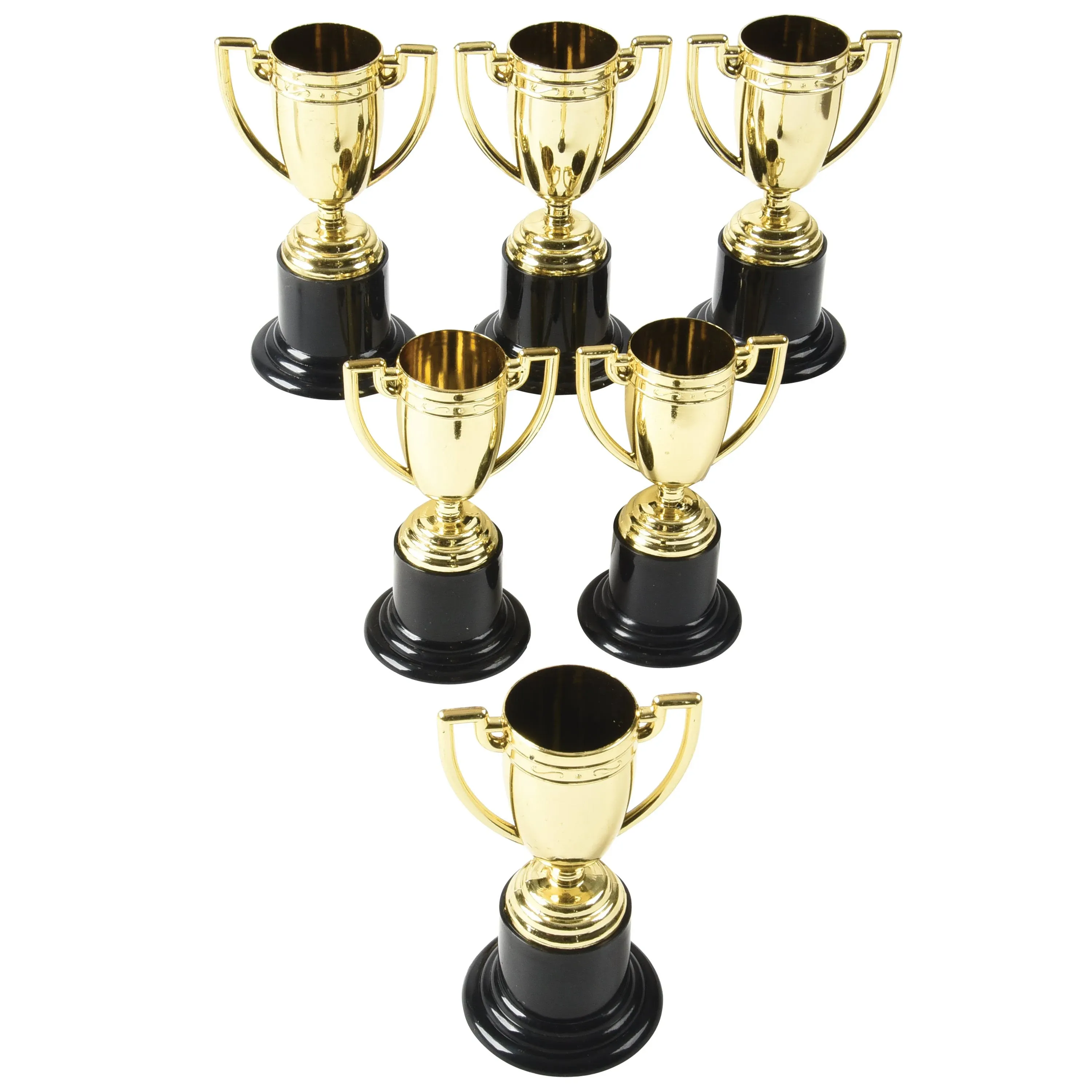 US Toy 4295 Small Gold Trophies - 6 Pieces