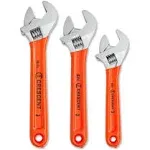 6 in., 8 in., and 10 in. Chrome Cushion Grip Adjustable Wrench Set (3-Piece)