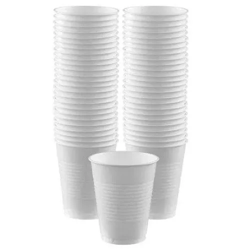 White Plastic Cups, 16oz, 50ct