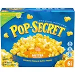 Pop Secret Popcorn, Premium, Double Butter - 6 pack, 3.2 oz bags