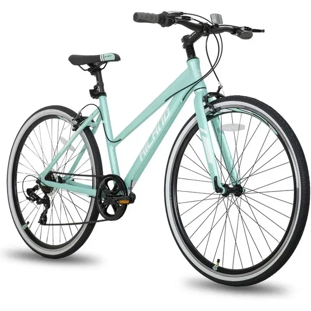 Hiland Hybrid Bike, Shimano Drivetrain 7 Speeds, 700C Wheels for Men Women Ladies Commuter Bike City Bike