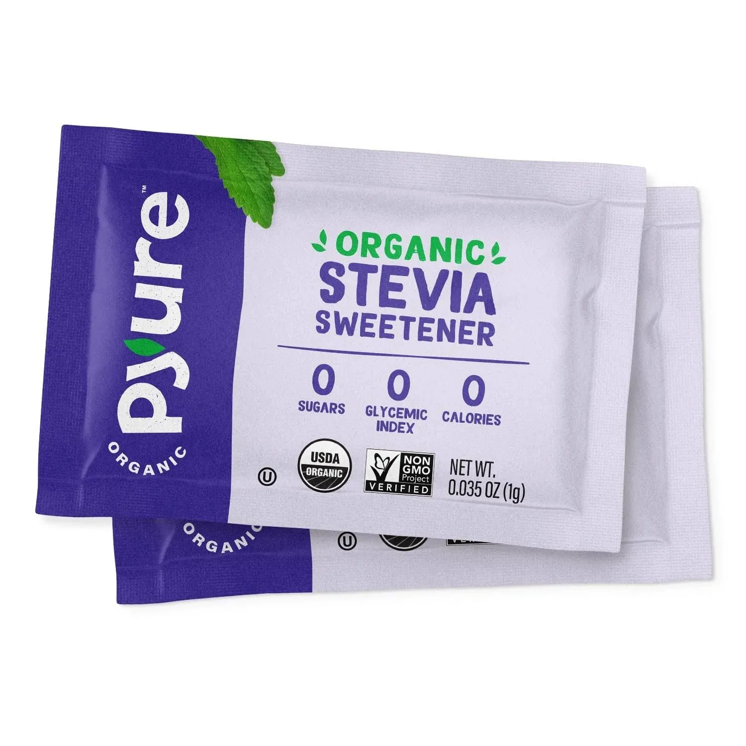 Pyure Organic Stevia Sweetener Packets, Granulated Sugar Substitute, 1000 Count