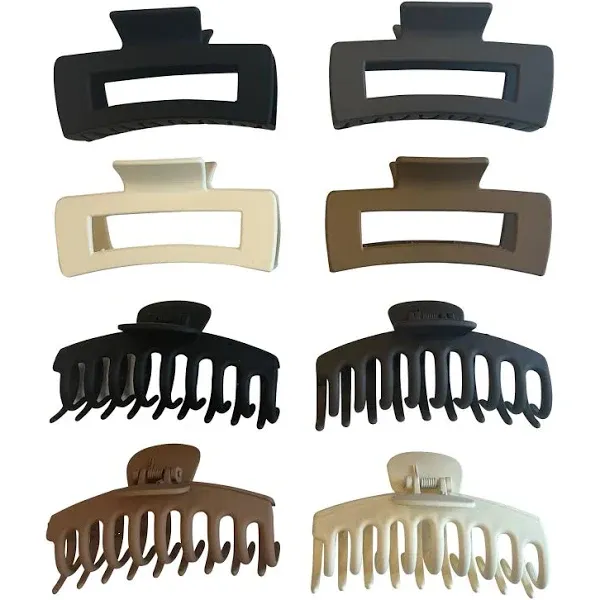 Claw Clips - Set of 8 Clips - Large Claw Clips Perfect for Thick or Curly Hai...