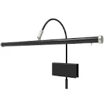 Cocoweb 19" Grand Piano Lamp - Adjustable, Black with Brass Accents, LED Clip-on with Dimmer - GPLED19D